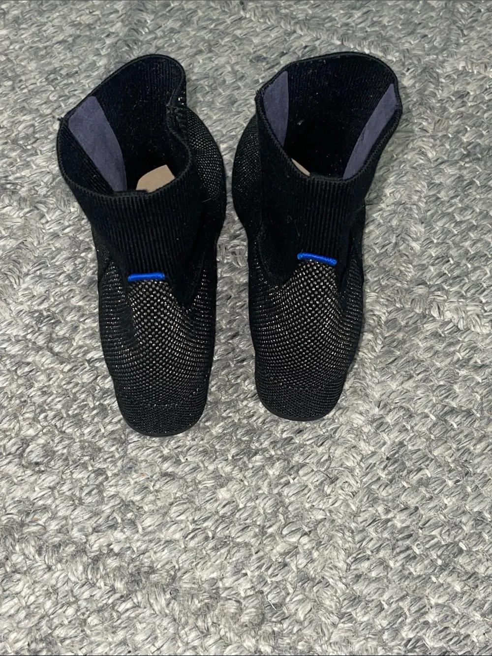 Rothy's Black and Gray Knit Ankle Bootie